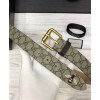 Gucci Bee print GG Supreme belt with Square buckle Coffee