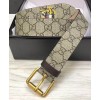 Gucci Tiger print GG Supreme belt Coffee