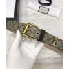 Gucci Tiger print GG Supreme belt Coffee