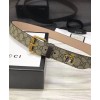 Gucci Tiger print GG Supreme belt Coffee