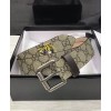 Gucci Tiger print GG Supreme belt Coffee