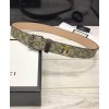 Gucci Tiger print GG Supreme belt Coffee