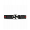 Gucci Unisex Web belt with G buckle 411924 Black