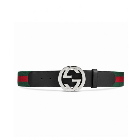 Gucci Unisex Web belt with G buckle 411924 Black