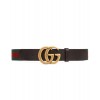 Gucci Unisex Web belt with Double G buckle 409416 Dark Coffee