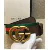 Gucci Unisex Web belt with Double G buckle 409416 Dark Coffee