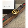 Gucci Unisex Web belt with Double G buckle 409416 Dark Coffee