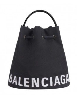 Balenciaga Wheel XS Drawstring Bucket Black
