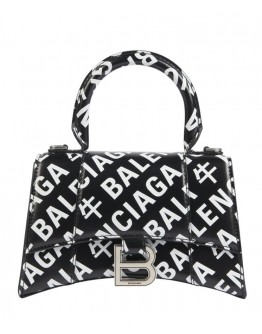 Balenciaga Hourglass XS Top Handle Handbag Black