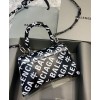 Balenciaga Hourglass XS Top Handle Handbag Black