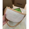 Burberry Embossed Logo Canvas and Leather Olympia Pouch Apricot