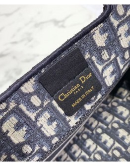 Dior Mini Book Tote Bag Dark Blue