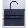 Christian Dior Cannage Embroidered Velvet Dior Book Tote Dark Blue