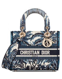Dior Medium Lady D-lite Bag Blue