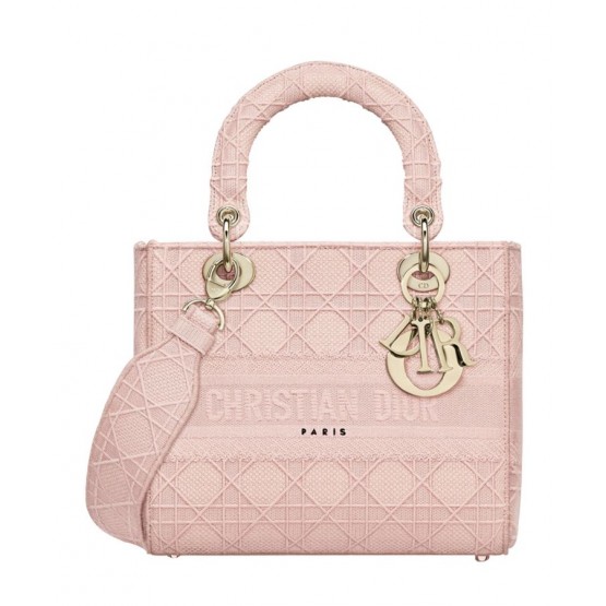 Dior Medium Lady D-lite Embroidered Cannage Bag