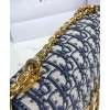 Dior 30 Montaigne Bag with Chain Dark Blue