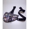 Dior Oblique Jacquard And Alex Foxton Print Saddle Bag Dark Blue