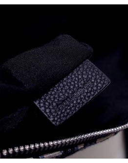 Dior Oblique Jacquard And Alex Foxton Print Saddle Bag Dark Blue