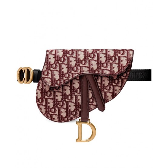 Dior Oblique Saddle Belt Bag Red