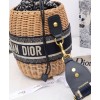 Dior Wicker Bucket Bag Apricot