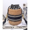 Dior Wicker Bucket Bag Apricot