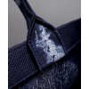Dior Blue Multicolor Tie Dior Embroidery Dark Blue