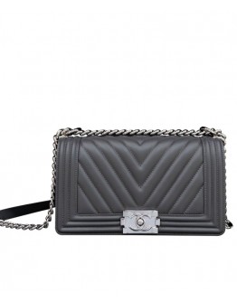 C-C Medium Boy Handbag A67086 Dark Gray