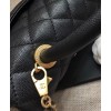 C-C Flap Bag With Top Handle A92991 Black