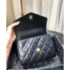 C-C Small Flap Bag with Top Handle AS0625 Black