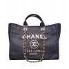 C-C Large Deauville Canvas Tote Shopping Bag A66941 Dark Blue