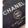 C-C Large Deauville Canvas Tote Shopping Bag A66941 Dark Blue
