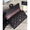 C-C Quilted Flap Wallet in Caviar A31506 Black
