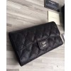 C-C Quilted Flap Wallet in Caviar A31506 Black