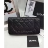 C-C Quilted Bi-fold Wallet in Caviar Black