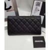 C-C Quilted Flap Wallet in Caviar Black