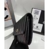 C-C Quilted Flap Wallet in Caviar Black