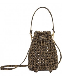 Fendi Mon Tresor Fabric Interlace Mini-bag 8BS010S Coffee
