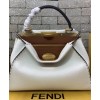 Fendi Peekaboo Iconic Medium Leather Bag White