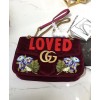 Gucci GG Marmont embroidered velvet bag 443496 Mauve