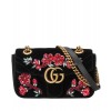 Gucci GG Marmont embroidered velvet mini bag 446744 Black