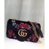 Gucci GG Marmont embroidered velvet mini bag 446744 Black