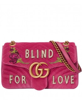 Gucci GG Marmont embroidered medium bag 443496 Peachblow