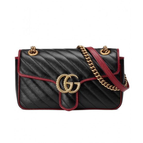 Gucci GG Marmont small shoulder bag 443497 Black