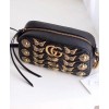 Gucci GG Marmont series animal modeling rivet shoulder bag 447632 Black