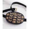 Gucci GG Marmont animal studs leather belt bag 491294 Black