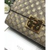 Gucci Medium Padlock GG Supreme Bee Shoulder Bag 409486 Coffee