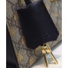 Gucci Padlock small GG bees shoulder bag 498156 Coffee