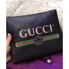 Gucci Print leather medium portfolio 500981 Black