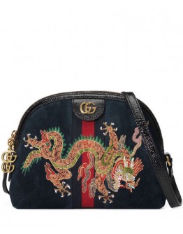 Gucci Ophidia embroidered small shoulder bag 499621 Black