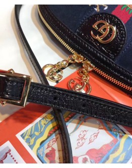 Gucci Ophidia embroidered small shoulder bag 499621 Black